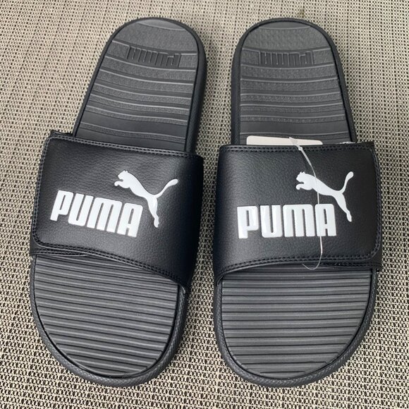 Puma cool cat V Mens Size 12 Black Slide Sandals - Picture 1 of 5